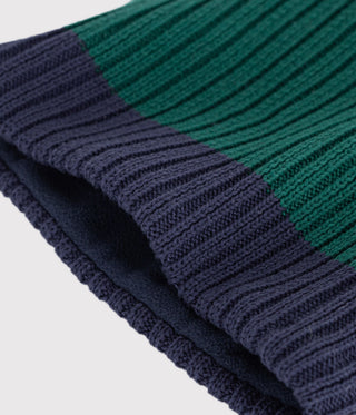 BOY'S TWO-TONE KNITTED GLOVES LINED IN ORGANIC FLEECE