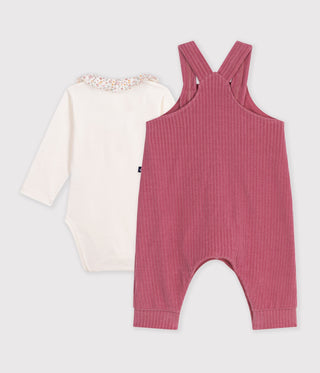 BABY GIRL'S 2-PC BODYSUIT AND DUNGAREE SET