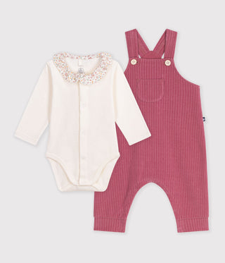 BABY GIRL'S 2-PC BODYSUIT AND DUNGAREE SET