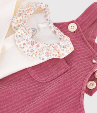 BABY GIRL'S 2-PC BODYSUIT AND DUNGAREE SET