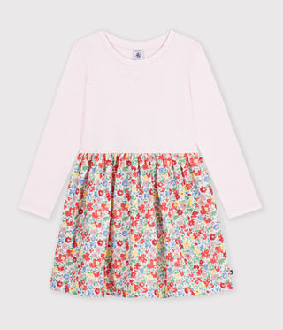 GIRL'S SLEEVELESS ORGANIC COTTON DRESS WITH FLOWERS