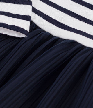 BABY GIRL'S LONG-SLEEVED STRIPY DRESS