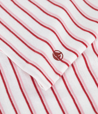 WOMEN'S SHORT-SLEEVED STRIPY ORGANIC COTTON T-SHIRT