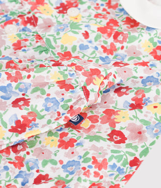 BABY GIRL'S FLOWER PRINT COTTON PLAYSUIT