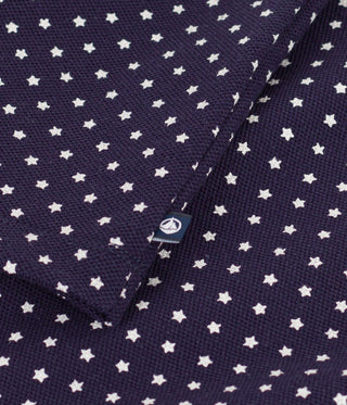 BOY'S COTTON POLO SHIRT WITH SHORT SLEEVES AND A STAR PRINT