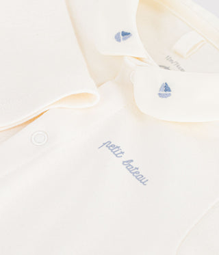 BABY UNISEX LONG-SLEEVED ORGANIC COTTON BODY WITH AN EMBROIDERED COLLAR