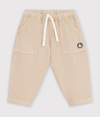 BABY BOY'S CARGO-STYLE TROUSERS IN COTTON WITH A LOGO BADGE