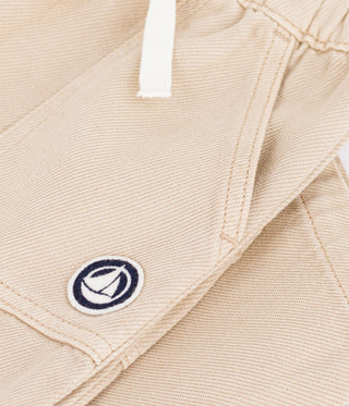 BABY BOY'S CARGO-STYLE TROUSERS IN COTTON WITH A LOGO BADGE