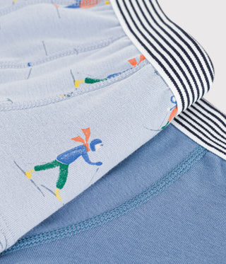 BOY'S SKIER-PRINT COTTON BOXERS-2-PACK