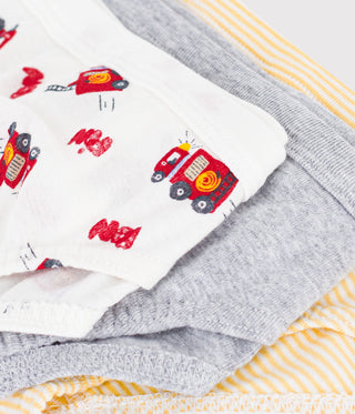 BOY'S FIREFIGHTER PRINT COTTON BRIEFS-3-PACK