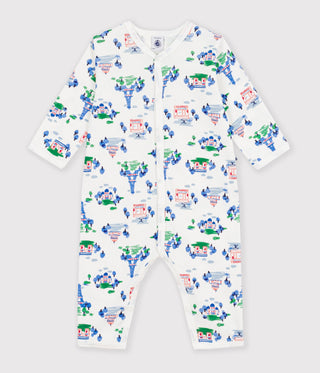 BABY UNISEX FOOTLESS COTTON PYJAMAS WITH PARIS PRINT