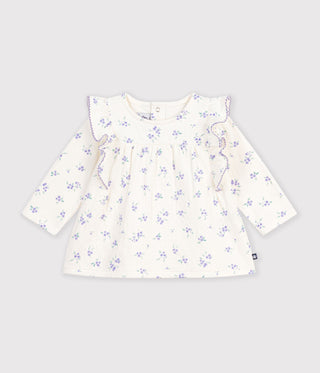 BABY GIRL'S LONG-SLEEVED FLORAL-PRINT COTTON BLOUSE
