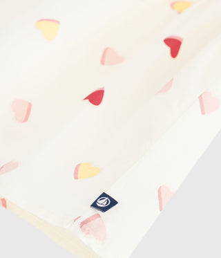 BABY GIRL'S SLEEVELESS HEART-PRINT COTTON POPLIN BLOUSE