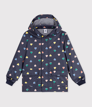GIRL'S HEART PRINT RAINCOAT