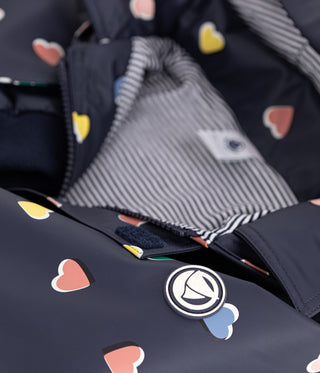 GIRL'S HEART PRINT RAINCOAT
