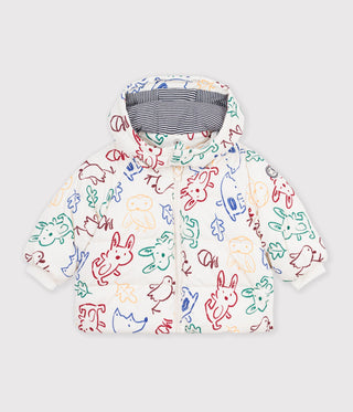 BABY BOY'S POLYESTER PUFFER JACKET IN CUTE ANIMAL PRINT