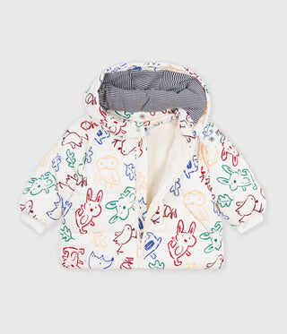 BABY BOY'S POLYESTER PUFFER JACKET IN CUTE ANIMAL PRINT