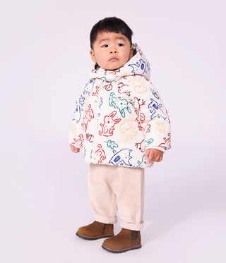 BABY BOY'S POLYESTER PUFFER JACKET IN CUTE ANIMAL PRINT