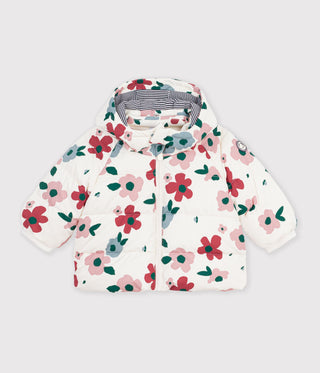 BABY GIRL'S POLYESTER PUFFER JACKET IN ANIMAL PRINT