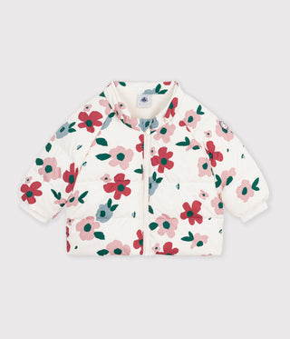 BABY GIRL'S POLYESTER PUFFER JACKET IN ANIMAL PRINT