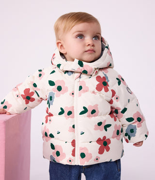 BABY GIRL'S POLYESTER PUFFER JACKET IN ANIMAL PRINT