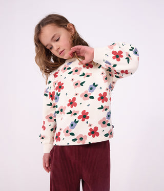 GIRL'S FLORAL PRINT ORGANIC COTTON SWEATSHIRT