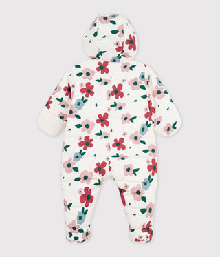 BABY GIRL'S FLORAL PRINT POLYESTER SNOWSUIT