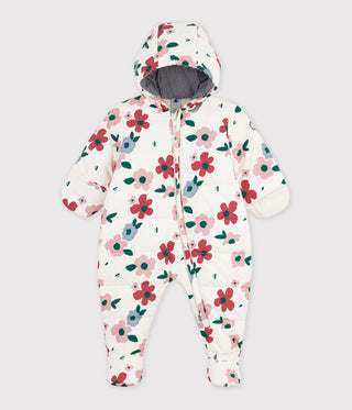 BABY GIRL'S FLORAL PRINT POLYESTER SNOWSUIT