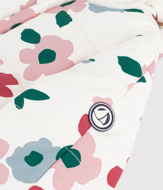 BABY GIRL'S FLORAL PRINT POLYESTER SNOWSUIT