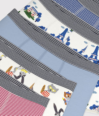BOY'S PRINTED COTTON BOXERS -5-PACK