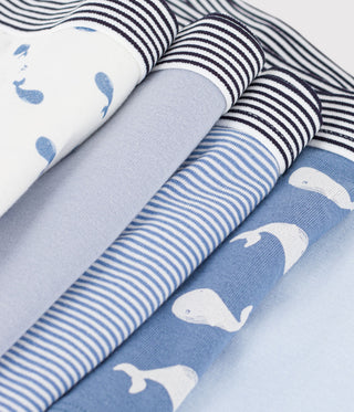 BOY'S WHALE PRINT COTTON BOXERS -5-PACK