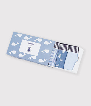BOY'S WHALE PRINT COTTON BOXERS -5-PACK