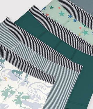 BOY'S PRINTED COTTON BOXERS -5-PACK