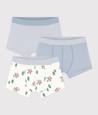 BOY'S BOXER SHORTS IN PRINTED COTTON WITH WAISTBAND -3-PACK