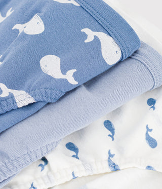 BOY'S WHALE PRINT COTTON BRIEFS -3-PACK