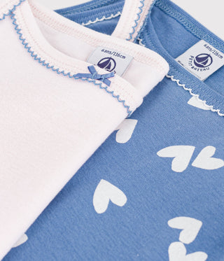 GIRL'S COTTON TANK TOPS WITH HEARTS - 2-PACK