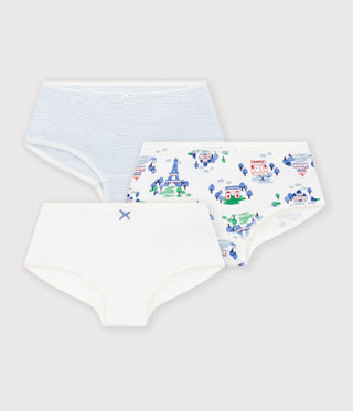 GIRL'S PARIS PRINT COTTON SHORTIES - 3-PACK