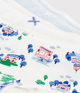 GIRL'S PARIS PRINT COTTON SHORTIES - 3-PACK