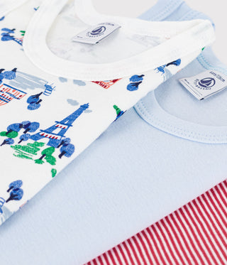 BOY'S PARIS PRINT COTTON TANK TOPS - 3-PACK