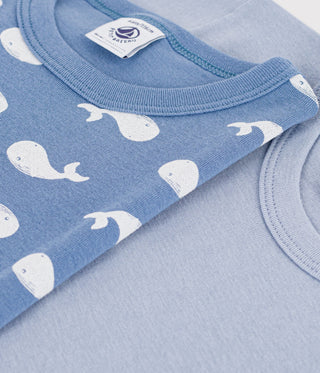 BOY'S SHORT-SLEEVED WHALE-PRINT COTTON T-SHIRTS -2-PACK