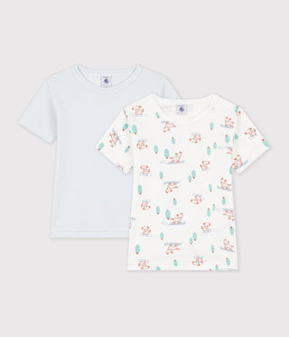 BOY'S SHORT-SLEEVED DOG-PRINT COTTON T-SHIRTS -2-PACK