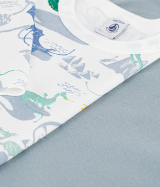 BOY'S LONG-SLEEVED DRAGON PRINT COTTON T-SHIRTS -2-PACK