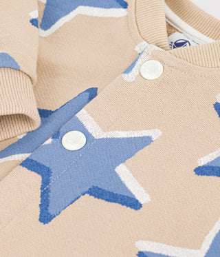 BABY LONG JUMPSUIT IN COTTON WITH A STAR PRINT