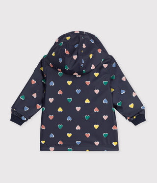 BABY GIRL'S ICONIC HEART PRINT RAINCOAT