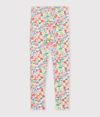 GIRL'S FLORAL PATTERN COTTON LEGGINGS