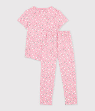 GIRL'S PRINTED COTTON PYJAMAS WITH SHORT SLEEVES AND LONG LEGS