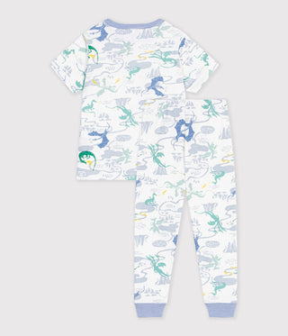 BOY'S PRINTED COTTON PYJAMAS WITH SHORT SLEEVES AND LONG LEGS
