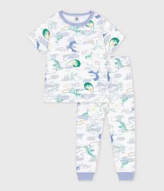 BOY'S PRINTED COTTON PYJAMAS WITH SHORT SLEEVES AND LONG LEGS