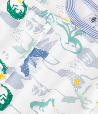 BOY'S PRINTED COTTON PYJAMAS WITH SHORT SLEEVES AND LONG LEGS