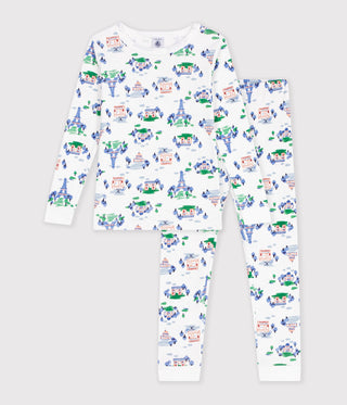 GIRL'S SNUG-FITTING PRINTED COTTON PYJAMAS